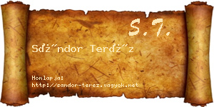 Sándor Teréz névjegykártya