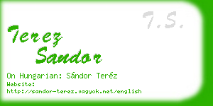 terez sandor business card