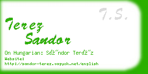 terez sandor business card